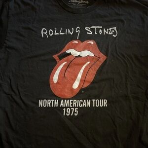 Rolling Stones North American Tour 1975 Modern Men’s XL Black T-Shirt